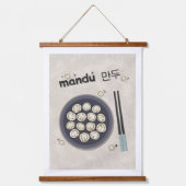 Fun Kimchi Dumpling Recipe Korean Food Wandteppich Mit Holzrahmen (Vorderseite)