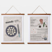 Fun Kimchi Dumpling Recipe Korean Food Wandteppich Mit Holzrahmen (Doppelt)