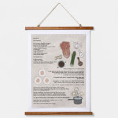 Fun Kimchi Dumpling Recipe Korean Food Wandteppich Mit Holzrahmen (Vorderseite 2)