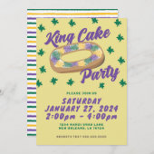 Fun King Cake Party Einladung (Vorne/Hinten)