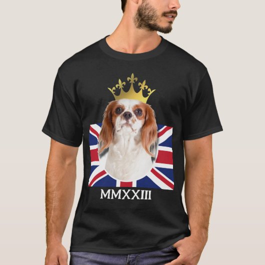 Fun KING CHARLES Spaniel Union Jack T-Shirt (Vorderseite)
