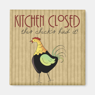 Fun Kitchen Closed Comic Chicken Magnet