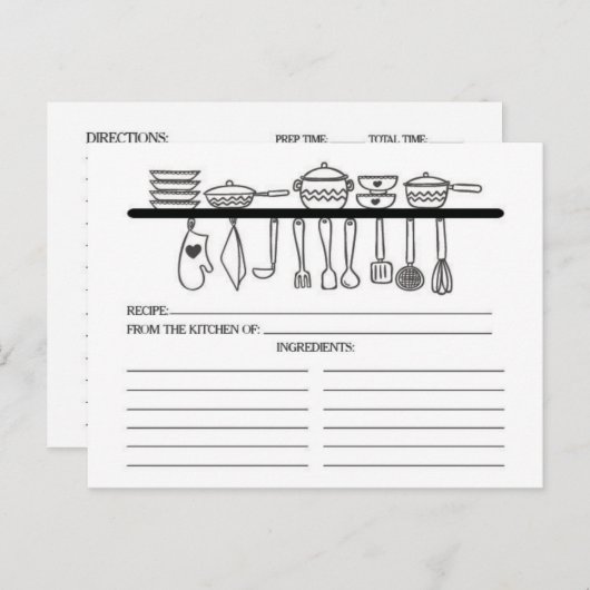 Fun Kitchen Gadgets Brautparty Rezept Karten (Vorne/Hinten)