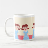 Fun Kitschy Fifties Gal Niedlich Retro Illustratio Kaffeetasse (Links)