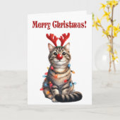 Fun Kitten Funny Cat Weihnachten Karte (Gelbe Blume)
