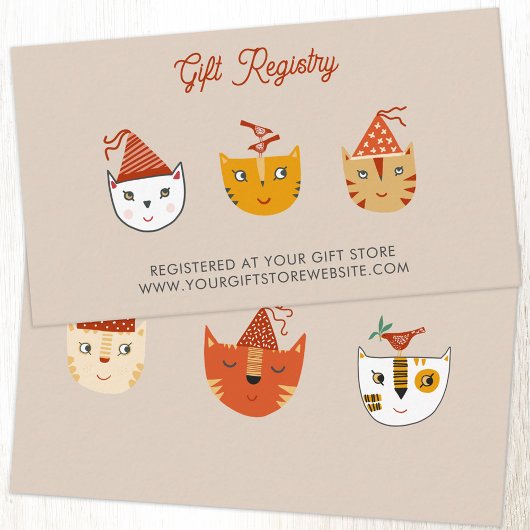 Fun Kitty Cat Baby Shower Registrierung Begleitkarte