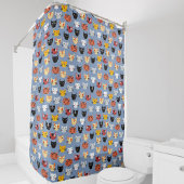 Fun Kitty Cat Pattern Blau Duschvorhang