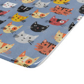 Fun Kitty Cat Pattern Blau Schneidebrett (Ecke)