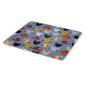 Fun Kitty Cat Pattern Blau Schneidebrett (Ecke)