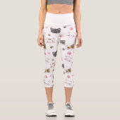 Fun Kitty Cat Pattern Capri Leggings (Vorderseite)