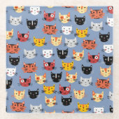 Fun Kitty Cat Pattern Glasuntersetzer (Vorderseite)