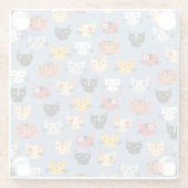 Fun Kitty Cat Pattern Glasuntersetzer (Rückseite)