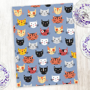 Fun Kitty Cat Pattern Postkarte