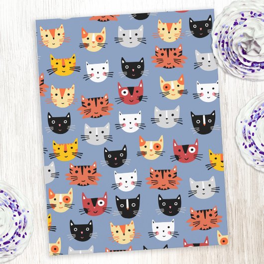Fun Kitty Cat Pattern Postkarte