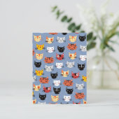 Fun Kitty Cat Pattern Postkarte (Stehend Vorderseite)
