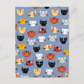 Fun Kitty Cat Pattern Postkarte (Vorderseite)