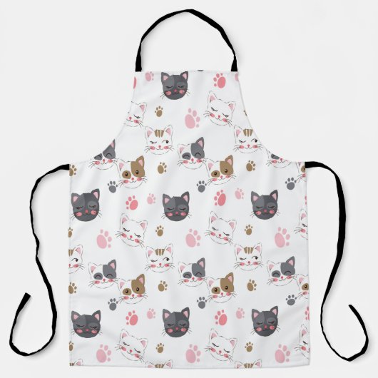 Fun Kitty Cat Pattern Schürze (Vorderseite)