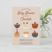 Fun Kitty Cat Personalisiert Babydusche Einladung (Stehend Vorderseite)