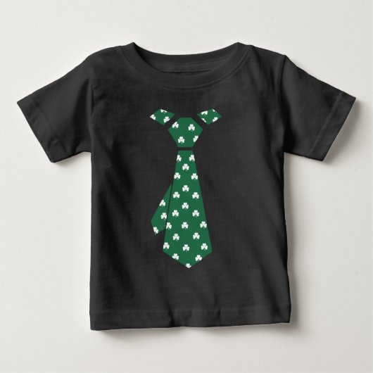Fun Kleeblatt Muster Imitate Krawatte St. Patrick' Baby T-shirt (Vorderseite)