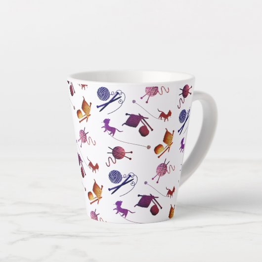 Fun Knitting Pattern Mug For Fiber Artists Milchtasse (Rechte Ecke)