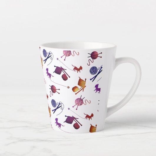 Fun Knitting Pattern Mug For Fiber Artists Milchtasse (Rechts)