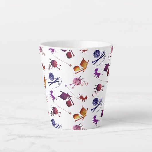 Fun Knitting Pattern Mug For Fiber Artists Milchtasse (Vorderseite)
