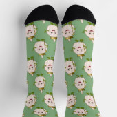 Fun Knoblauch mit Gesicht - Neues Muster S Socken (Oben)