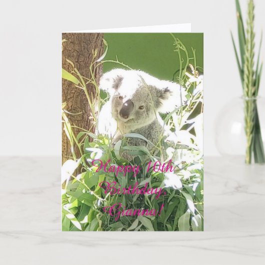 Fun Koala, Happy 10. Geburtstag, Karte (Vorderseite)