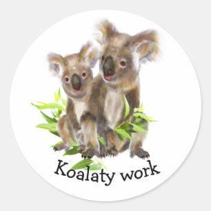 Fun Koalaty fördert Motivierend Arbeit Runder Aufkleber