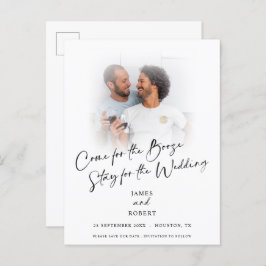 Fun kommen für Booze Foto Save the Date Ankündigun Ankündigungspostkarte