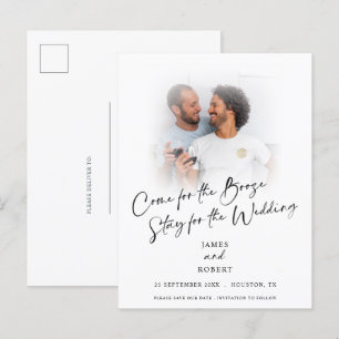 Fun kommen für Booze Foto Save the Date Ankündigun Ankündigungspostkarte