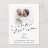 Fun kommen für Booze Foto Save the Date Ankündigun Ankündigungspostkarte (Vorderseite)