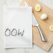 Fun Kuh Schwarz und Weiß Zeichnend | Moo Life Geschirrtuch (Viertel Falte)