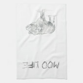Fun Kuh Schwarz und Weiß Zeichnend | Moo Life Geschirrtuch (Vertikal)