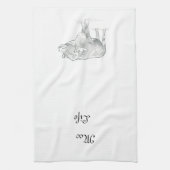 Fun Kuh Schwarz und Weiß Zeichnend |Moo Life Geschirrtuch (Vertikal)