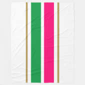 Fun kühl leuchtend rosa Kelly Green Racing Streife Fleecedecke (Vorderseite)