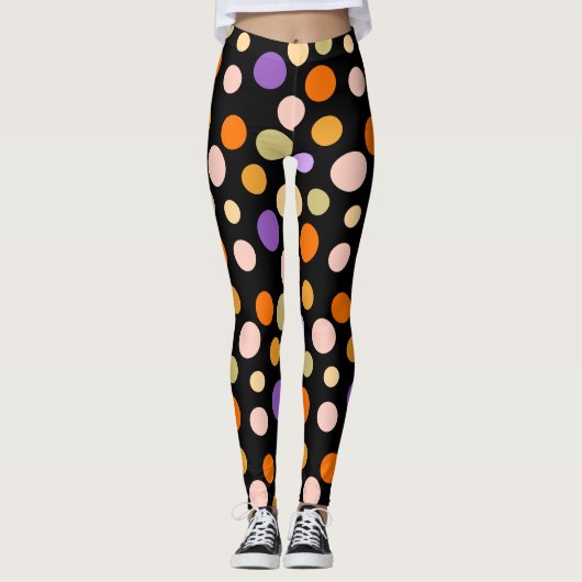 Fun Kürbis bunt Halloween Leggings (Vorderseite)