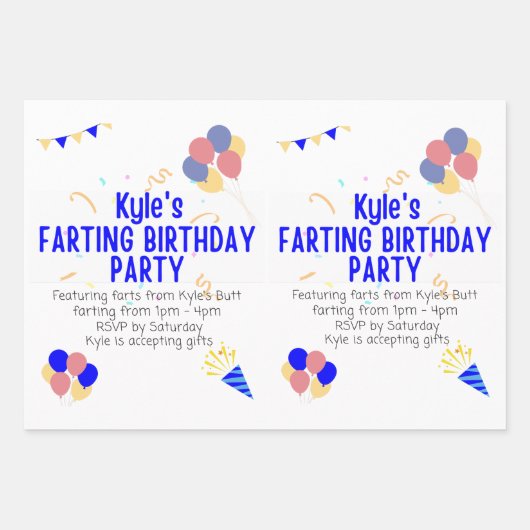 Fun Kyle Birthday Party Geschenkpapier Set (Vorderseite)