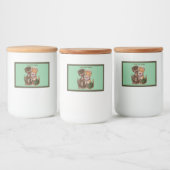 Fun Lady Cat Rats für männliche Katze auf Grün Lebensmitteletikett (Flaschen)