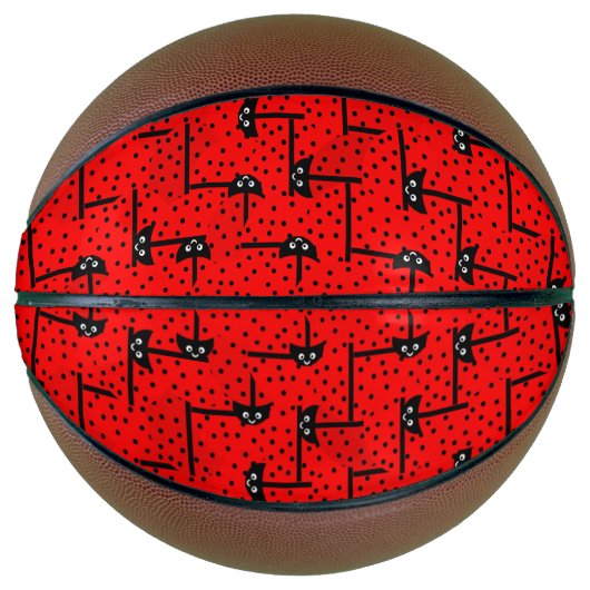 Fun Ladybugs - rotes Muster Basketball (Vorderseite)