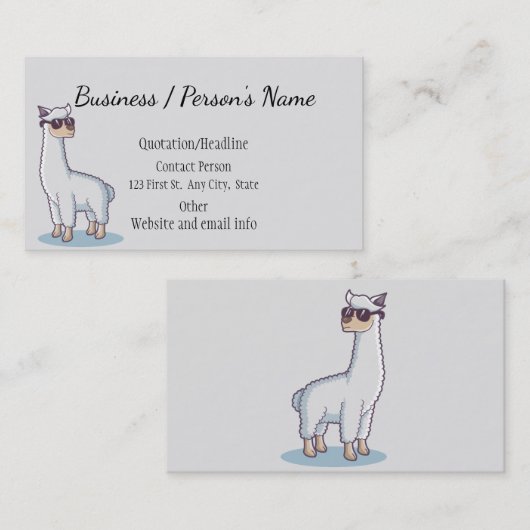 Fun Lama Nature Animal Custom Visitenkarte (Vorne/Hinten)