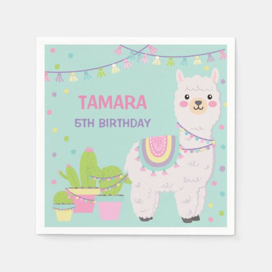 Fun Lama Party Serviette (Vorderseite)