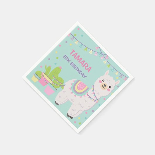 Fun Lama Party Serviette (Ecke)