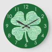 Fun Landkreise Irland Kleeblatt Große Wanduhr (Vorderseite)