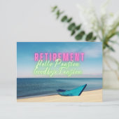 Fun Landschaftlich Hello Retirement Party Einladun Dankeskarte (Stehend Vorderseite)