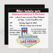 Fun Las Vegas Bachelor Party Einladung (Vorne/Hinten)