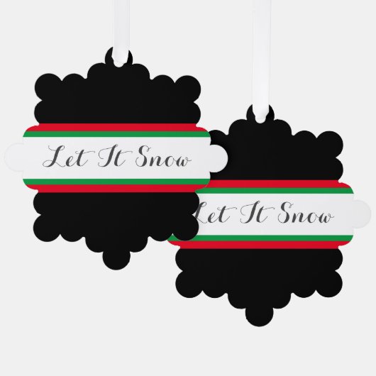 Fun lassen Sie Text schwarz-grün Streifen schneefr Ornament Karte (Vorderseite/Rückseite)