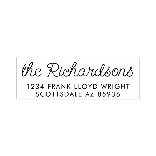 Fun Lässige Skript-Rücksendeadresse Selbstfarbige Permastempel (Design)