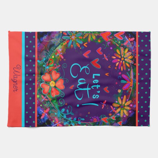 Fun Lass's Eat Quote Blumenkohl Name Küche Geschirrtuch (Horizontal)