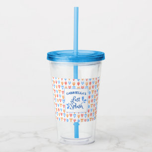 Fun "Last Splash" Thema Personalisiert Bachelorett Acryltrinkbecher